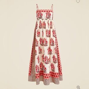 J. Crew Cotton voile midi dress in block print